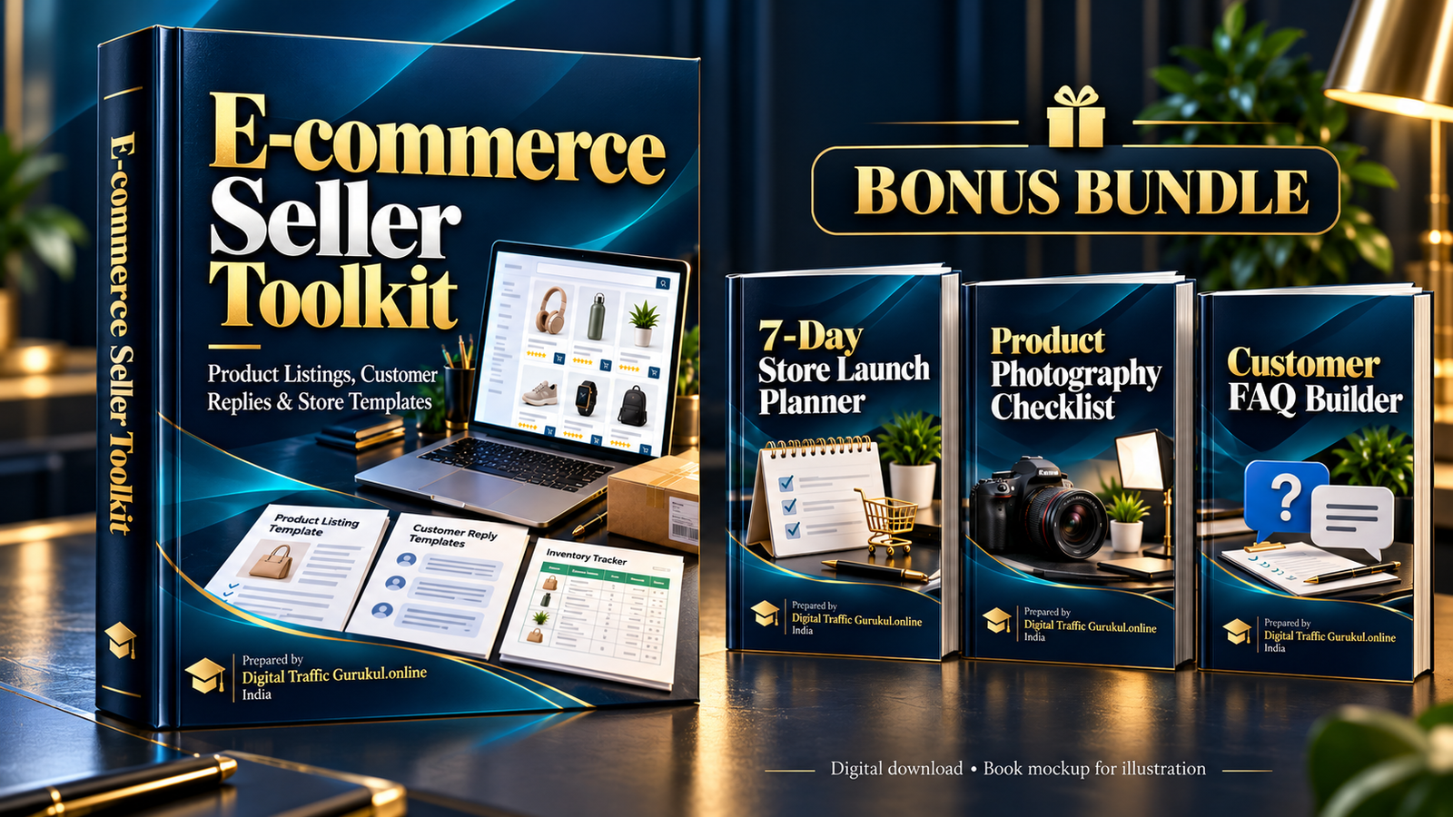 E-commerce Seller Toolkit with three bonus resources